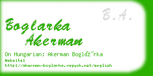 boglarka akerman business card